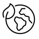 Outline of the Earth with a Leaf