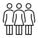 Three Women Standing Next to Each Other