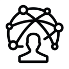 Person with a Global Interconnected Web Above Them