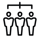 outlines of three people with family tree type branch over their heads connecting them